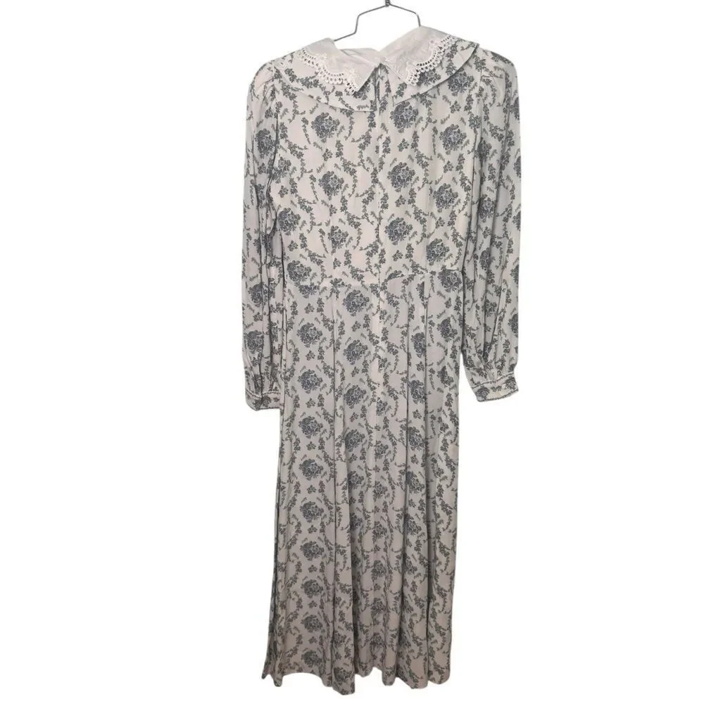 Antonio Melani Born on Fifth Cate Floral Print Crepe Platter Collar Midi Dress 0 - Picture 5 of 6